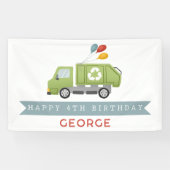 Kinder Müll Bash Müllwagen Jungen Geburtstag Banner (Horizontal)