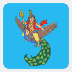 Kinder-Murugan-Aufkleber Quadratischer Aufkleber