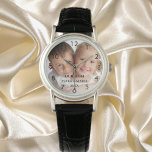 Kinder nach Fotos Name Jahr Mama Armbanduhr<br><div class="desc">Fügen Sie Ihr eigenes Lieblings-Foto hinzu. Schwarze Zahlen. Ein weißes Foto-Overlay. Personalisieren und fügen Sie ihre Namen und Jahr,  schwarze Buchstaben. Perfekt für deine Mutter,  Mama</div>