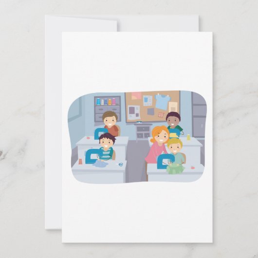 Kinder nähen Klasse Spaß beim Crafting und Lernen Einladung (Vorderseite)
