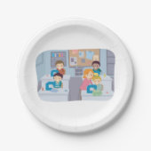 Kinder nähen Klasse Spaß beim Crafting und Lernen Pappteller (Vorderseite)