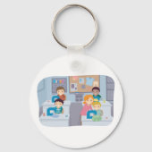 Kinder nähen Klasse Spaß beim Crafting und Lernen Schlüsselanhänger (Rückseite)
