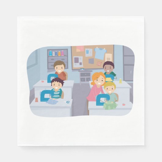 Kinder nähen Klasse Spaß beim Crafting und Lernen Serviette (Vorderseite)