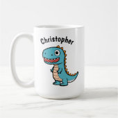 Kinder Name Funny Dinosaur Kaffeetasse (Links)