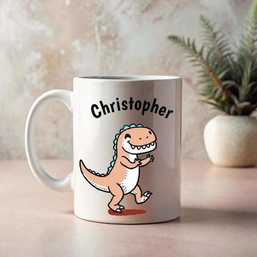 Kinder Name Funny Dinosaur Kaffeetasse