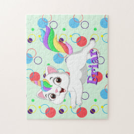 Kinder Name glückliche Kittycorn Puzzle Lernaktivi