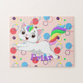 Kinder Name glückliche Kittycorn Puzzle Lernaktivi