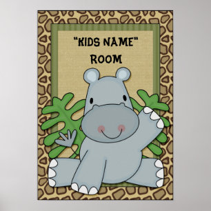 Kinder Name Hippo Poster