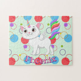 Kinder Name Kitty Unicorn Puzzle Lernaktivität
