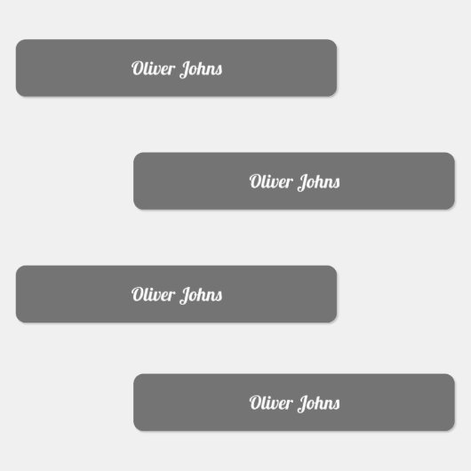 Kinder Name Label School Grau Weiß Etiketten (Gruppe)