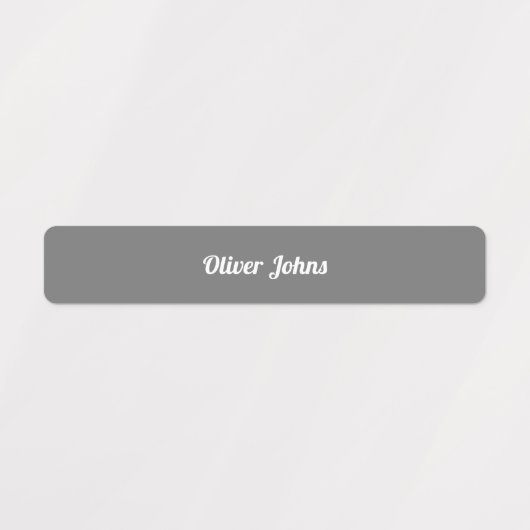 Kinder Name Label School Grau Weiß Etiketten (Design 1)