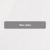 Kinder Name Label School Grau Weiß Etiketten (Design 2)