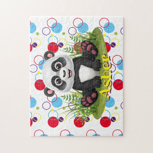 Kinder Name Panda Puzzle Learning Activity (Vertikal)