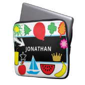 Kinder Name Schule Chalkbaord Balloon Star Laptopschutzhülle (Vorderseite Links)