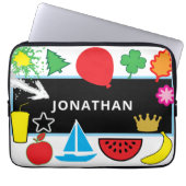 Kinder Name Schule Chalkbaord Balloon Star Laptopschutzhülle (Vorderseite)