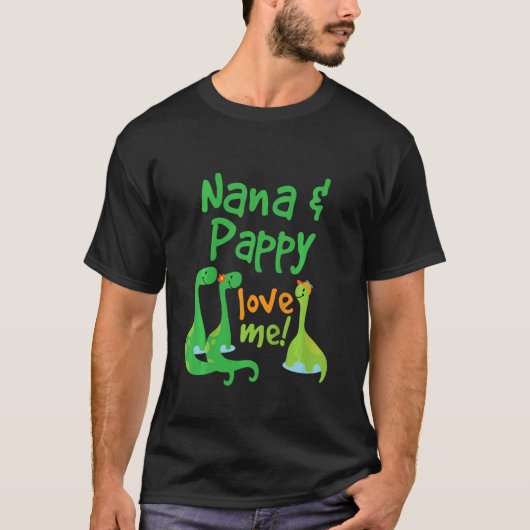 Kinder Nana und Pappy Liebe Me Grandchild Dinosaur T-Shirt (Vorderseite)