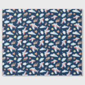 Kinder Navy Blaues Flugzeug Geschenkpapier (Flach)