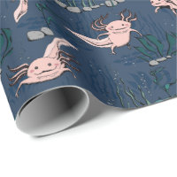 Kinder Navy Green Underwater Axolotl Zeichnend