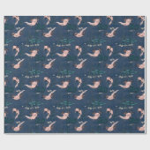 Kinder Navy Green Underwater Axolotl Zeichnend Geschenkpapier (Flach)