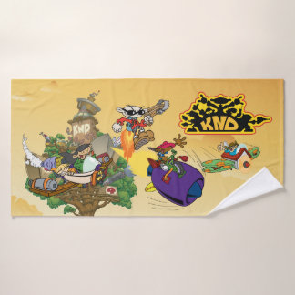 Kinder neben der Tür KAMPFSTATION! Badehandtuch