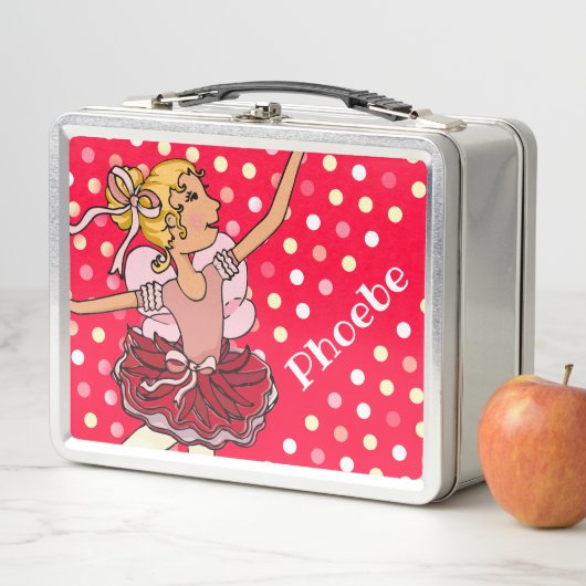 Kinder nennen ballerina blonde Mädchen rosa Lunchb Metall Brotdose (Beispiel)