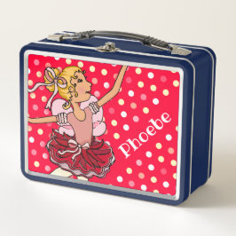 Kinder nennen ballerina blonde Mädchen rosa Lunchb Metall Brotdose