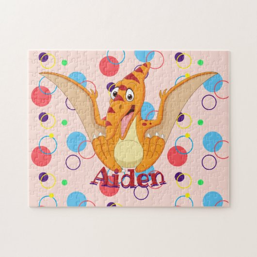 Kinder nennen Dinosaurier Puzzle Lernaktivität (Horizontal)