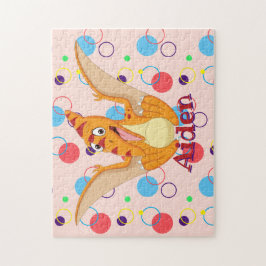 Kinder nennen Dinosaurier Puzzle Lernaktivität