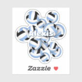 Kinder nennen hellblaue schwarze Mannschaftsfarben Aufkleber (Blatt)