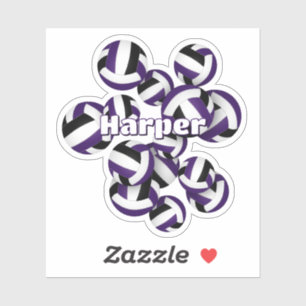 Kinder nennen lila schwarze Mannschaftsfarben Voll Aufkleber