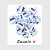 Kinder nennen Marinebälle und lt blaue Volleyballs Aufkleber (Blatt)