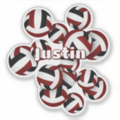 Kinder nennen Maroon schwarze Mannschaft Farben Vo Aufkleber (Vorderseite)