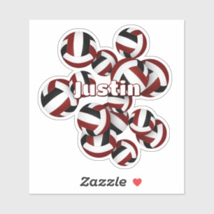 Kinder nennen Maroon schwarze Mannschaft Farben Vo Aufkleber