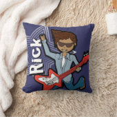 Kinder nennen Rockstar Gitarre Junge dunkelblaues Kissen (Decke)