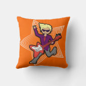 Kinder nennen rockstar Gitarrenjungen orange lila Kissen (Rückseite)