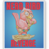 Kinder Nerd Vogel Rache Aufkleber (Vorderseite)