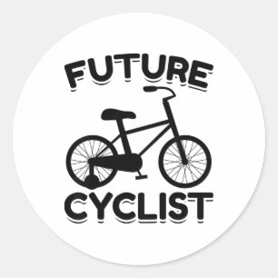 Kinder Neugeboren Von Radfahrern Fahrrad Radfahren Runder Aufkleber