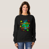 Kinder Neurodiverser Bestätigung Ich sehe die Welt Sweatshirt (Vorne ganz)