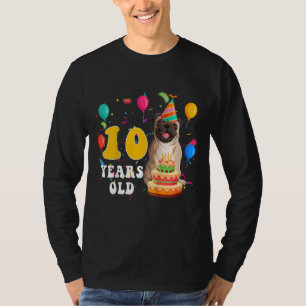 Kinder Niedlich 10 Jahre alter Mops Hund 10. Gebur T-Shirt