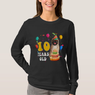 Kinder Niedlich 10 Jahre alter Mops Hund 10. Gebur T-Shirt