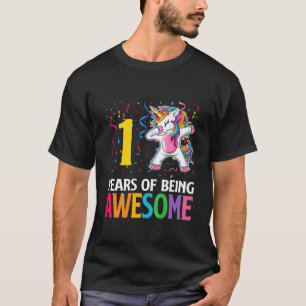 Kinder Niedlich 1 Jahr Altes Einhorn Dabbing 1. Ge T-Shirt