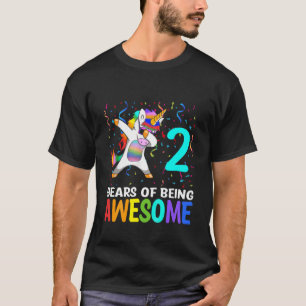 Kinder Niedlich 2 Jahre alt Einhorn 2. Geburtstag T-Shirt