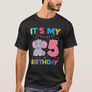 Kinder Niedlich 5. Geburtstag Elefant 4 Jahre Jung T-Shirt
