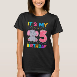 Kinder Niedlich 5. Geburtstag Elefant 4 Jahre Jung T-Shirt