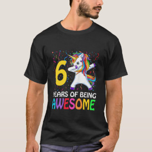 Kinder Niedlich 6 Jahre alt Einhorn Abbing 6. Gebu T-Shirt