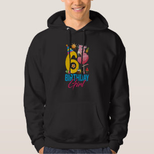 Kinder Niedlich 6 Jahre alt Geburtstag Mädchen Fla Hoodie