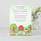 Kinder Niedlich Barnyard Tiere Geburtstag Einladun Einladung (Stehend Vorderseite)