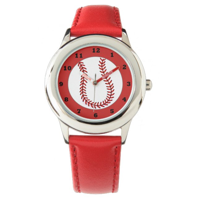 Kinder Niedlich Baseball-Uhr Armbanduhr (Vorderseite)