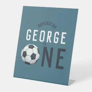 Kinder Niedlich Blue Sports 1. Geburtstag Party Sockelschild