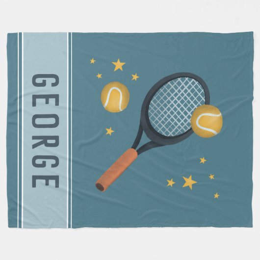 Kinder Niedlich Blue Tennis Sportboys Fleecedecke (Vorderseite (Horizontal))